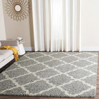 SAFAVIEH Dallas Shag Collection Accent Rug - 3' x 5', Ivory & Beige, Trellis Design, Non-Shedding & Easy Care, 1.5-inch Thick Ideal for High Traffic Areas in Entryway, Living Room, Bedroom (SGD257B)