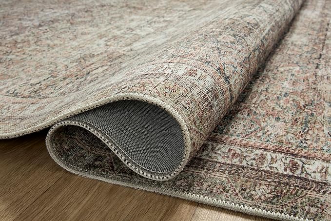 Loloi Chris Loves Julia Jules Collection JUL-09 Ink/Terracotta 3'-6'' x 5'-6'', .13" Pile Height, Accent Rug