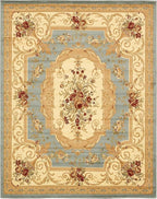Rugs.com Chateau Collection Rug – 8' x 10' Light Blue Medium Rug Perfect for Living Rooms, Large Dining Rooms, Open Floorplans