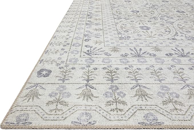 Loloi Rifle Paper Co. Maison Collection MAO-03 Rosette Ivory 7'-6" x 9'-6", .19" Pile Height, Area Rug