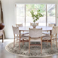 RUGGABLE Washable Vintage Area Rug – Kamran Hazel 8 ft Round, Stain-Resistant, Non-Slip – Large Machine Washable Rugs for Living Room, Bedroom, Hallway, Entryway & Office–with Cushioned Pad