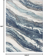 LUXE WEAVERS Lagos Collection 7983 Blue 9x12 Art Deco Area Rug
