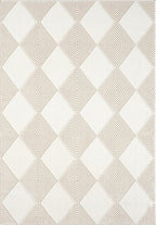 Abani Cream Area Rug for Living Room, Bedroom - Diamond Pattern - 5 x 8 - Durable & Easy to Clean