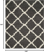SAFAVIEH Dallas Shag Collection Area Rug - 8'6" x 12', Dark Grey & Ivory, Trellis Design, Non-Shedding & Easy Care, 1.5-inch Thick Ideal for High Traffic Areas in Living Room, Bedroom (SGD257A)