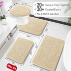 OLANLY Bathroom Rugs 32x20, Extra Soft Absorbent Chenille Bath Rugs, Rubber Backing Quick Dry, Machine Washable Bath Mats for Bathroom Floor, Tub and Shower, Home Decor Accessories, Beige