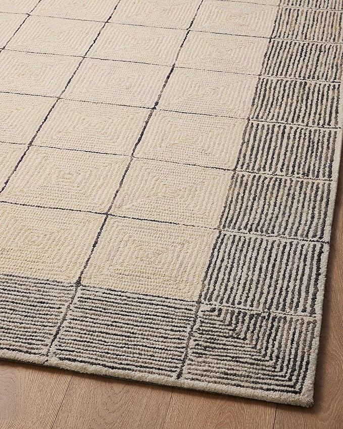 Loloi Chris Loves Julia Francis Collection FRA-02 Cream/Black 2'-6" x 7'-6" Runner Rug
