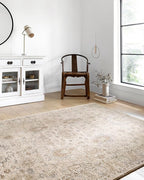 Loloi Teagan Collection TEA-03 Ivory/Sand 11'-6" x 15' Area Rug, Large, Soft Neutral Rug, High-Traffic for Living Room, Bedroom, Home Office, Dining Area