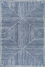 Bloom Rugs Washable Non-Slip 2' x 3' Rug - Blue Striped Area Rug for Living Room, Bedroom, Dining Room, and Kitchen - Exact Size: 2' x 3'