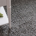 Unique Loom Solid Shag Collection Area Rug (8' x 10' Oval, Cloud Gray)