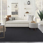 Nourison Home Nourison Essentials Black 8' x 10' Area Rug - Easy Clean, Non Shedding, Bed Room, Living Room, Dining Room, Kitchen (8' x 10')