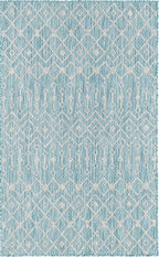 Unique Loom Outdoor Trellis Collection Area Rug - Tribal Trellis (3' 3" x 5' 3" Rectangle, Aqua/ Ivory)
