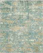 WITSHOCK Living Room Area Rugs 8x10：Modern Abstract Machine Washable Large Rug for Bedroom Dining Room Non-Slip Stain Resistant Home Office Decor,Teal Brown