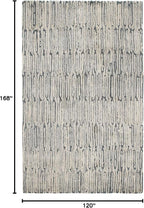 Dash and Albert Malone Everglade Hand Tufted Wool Rug, 10 X 14 Feet, Blue Graphic Pattern - Premium Luxury Hotel Quality Soft Breathable Hypoallergenic Machine Washable Easy Care All Season