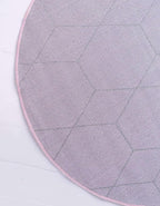Unique Loom Trellis Frieze Collection Area Rug - Geometric (6' Round, Light Pink/ Ivory)