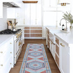 Fame Living Washable Area Rug. Modern Farmhouse. Vintage. Turkish. Bohemian. Distressed. Oriental. Traditional. Rugs for Living Room. Dining. Bedroom. Office. Entryway. Foyer. (856BlM, 2'5" x 6'5")