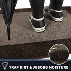 PURRUGS Dirt Trapping Door Mat 24" x 96", Non-Slip/Skid Machine Washable Entryway Rug, Shoes Scraper, Throw Rug, Super Absorbent Area Rug for Muddy Wet Shoes and Paws, Grayish Brown & Coffee