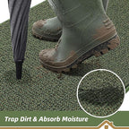 BEQHAUSE Dirt Trapper Door Mat 24" x 60", Non-Slip Washable Doormats Entrance Mat, Dirt Resistant and Absorbent Welcome Mat, Low Profile Floor Mats for Front Back Door and Entryway, Green