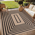 Easy Jute Rug 5x7 Large Washable Area Rug for Dining Room Table,Non-Slip Thin Indoor Outdoor Rug,Modern Farmhouse Geometric Floor Carpet for Living Room Office Bedroom Patio Sunroom
