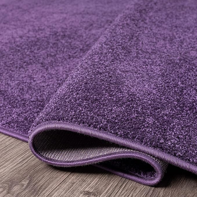 JONATHAN Y Haze Solid Low-Pile Purple Indoor Area Rug 5x8, Coastal,Bohemian,Minimalist,Classic, Easy-Cleaning for Living Room,Bedroom,Kitchen,Pet Friendly,Non-Shedding (SEU100N-5)