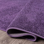 Eyely UES100N-8R Supersoft Haze Solid Low-Pile Indoor Area Rug, Coastal, Bohemian, Minimalist, Classic, Casual for Bedroom,Kitchen,Living Room,Non Shedding,Easy-Washing, Purple, 8' Round