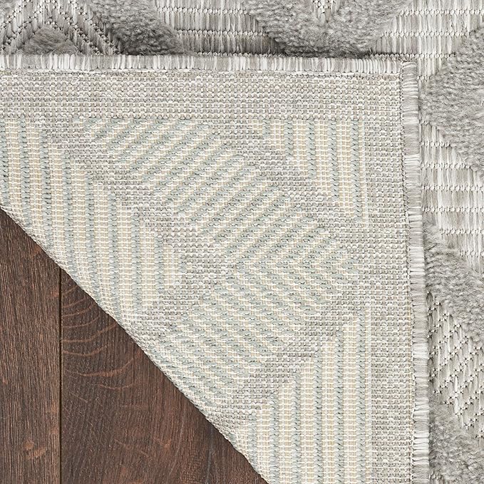 Nourison Home Versatile Silver Grey 7' x 10' Area Rug - Easy Clean, Non Shedding, Bed Room, Living Room, Dining Room, Kitchen (7' x 10')