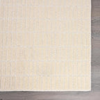Hand-Tufted 100% Wool Area Rug – Unique Modern Geometric Grid Pattern, Soft Plush Textured Carpet for Living Room, Bedroom, Dining Room & Entryway (Beige, 8' x 8' sq)
