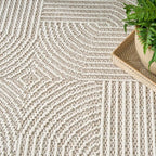 Nourison Home Textured Home Beige Ivory 7'10" x 9'10" Area Rug - Easy Clean, Non Shedding, Bed Room, Living Room, Dining Room, Kitchen (8' x 10')