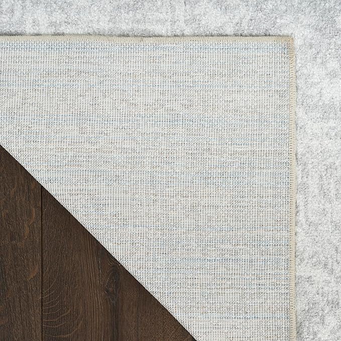 Nourison Home Astra Machine Washable Grey 4' x 6' Area Rug - Easy Clean, Non Shedding, Bed Room, Living Room, Dining Room, Kitchen (4' x 6')