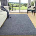 AROGAN Washable 6×9 Living Room Rug, Modern Area Rugs with Soft Memory Foam for Bedroom, Minimalist Non-Slip Indoor Floor Carpet for Dining Room Office Kids Playroom Decor, Navy Blue