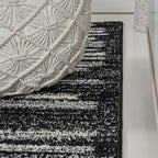 JONATHAN Y Khalil Modern Berber Stripe Black/Cream Indoor Area Rug, 3x5, Contemporary, Bohemian, Easy-Cleaning for Living Room, Bedroom, Kitchen, Pet Friendly, Non-Shedding (MOH207F-3)