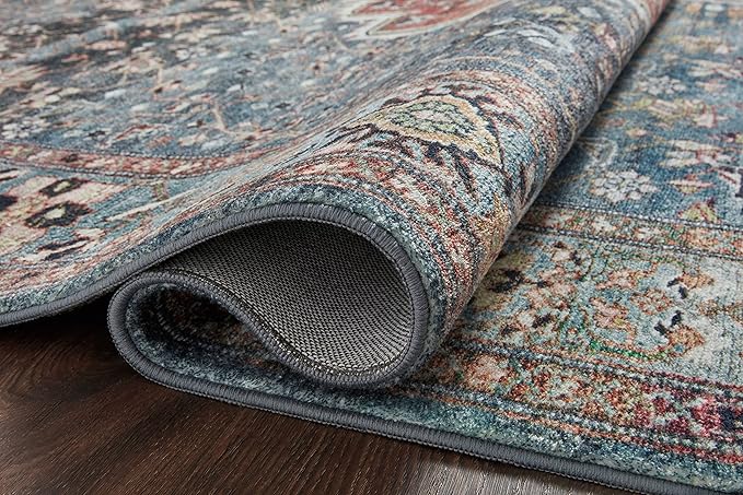 Loloi Margot Collection MAT-05 Ocean/Brick 2'-6" x 11'-6" Runner Rug feat. CloudPile, No-Shed Easy Clean Large Patterned Area Rug for Living Room, Bedroom, Dining Area