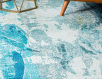 Unique Loom Positano Collection Coastal Modern Fish Light Blue Area Rug (5' x 8')