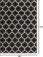 Rugs.com Lattice Collection Rug – 7' x 10' Black Medium Rug Perfect for Bedrooms, Dining Rooms, Living Rooms