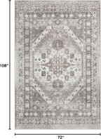 zesthome 6x9 Area Rug, Super Soft Washable Rugs for Living Room, Non-Slip Stain Resistant Vintage Rugs, Ultra-Thin Large Area Rugs (Brown/Beige,6'x9')