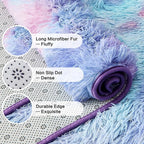 Andency 6x9 Area Rugs, Large Shag Fluffy Soft Shaggy Rugs for Living Room Bedroom, Non-Slip Tie-Dyed Unicorn Rainbow Thick Plush Carpet for Kids Girls and Boys, Dorm Nursery Home Decor Aesthetic