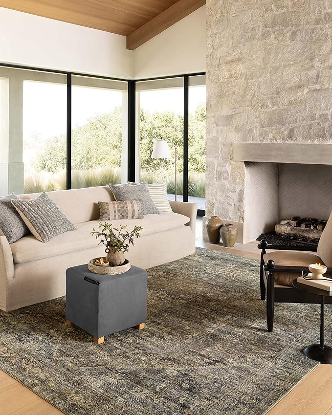 Loloi Amber Lewis Morgan Collection MOG-05 Spice/Lagoon 2'-0" x 5'-0" 38" Thick Accent Rug feat. CloudPile, Neutral, Room Décor, Vintage Inspired, Livingroom, Bedroom, Dining Area
