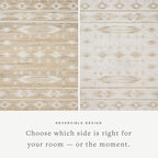Loloi Angela Rose Rivers Collection RIV-04 Natural/Ivory 3'-6" x 5'-6" Reversible Accent Rug