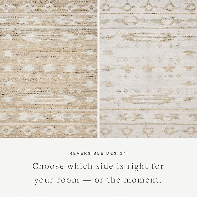 Loloi Angela Rose Rivers Collection RIV-04 Natural/Ivory 9'-3" x 13' Reversible Area Rug