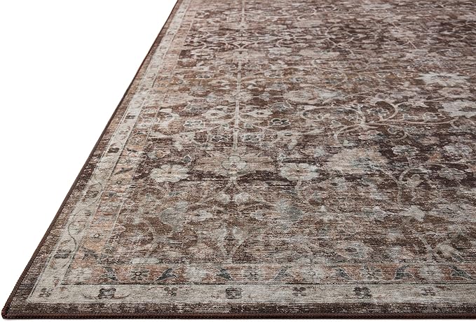 Loloi Amber Lewis Josie Collection JOS-02 Earth/Natural 2'-6" x 10'-0", .13" Pile Height, Low Profile, Machine Washable, Runner Rug