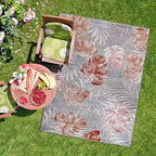 CAMILSON Indoor Outdoor Rug, Multi 7’10”x10’ Leaf Tropical Botanical Area Rugs for Indoor and Outdoor patios, Easy-Cleaning Non-Shedding Living Room, Garden and Kitchen Washable Outside Carpet (8x10)