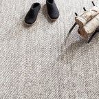 Dash and Albert Loggia Grey Handwoven Wool Rug, 5 X 8 Feet, Grey Solid Pattern - Premium Luxury Hotel Quality Soft Breathable Hypoallergenic Machine Washable Easy Care All Season Comfortable
