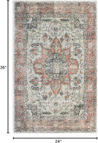 Keen Home Design 2x3 Rug - Machine Washable Entry Rug with Non-Slip Backing, Ideal for Enteryway, Kitchen, Bathroom, Laundry Room - Vintage, Easy Clean, Durable, Low Pile - (2' x 3')