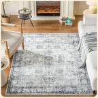 Istana 4x6 Rug - Navy Area Rugs 4x6 - Kid & Pet Friendly Machine Washable Rugs - 4 x 6 Area Rug Non Slip & Non Shedding Area Rug - Foldable Rug for Room for Bedroom