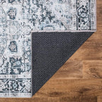 Bloom Rugs Caria Washable Non-Slip 7 ft Runner - Denim Blue Traditional Runner for Entryway, Hallway, Bathroom, and Kitchen - Exact Size: 2'6" x 7'