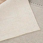 CAMILSON Easy Jute Rug 6x9, Indoor Outdoor Off-White Color Fiber Area Rugs for Entry, Living Room and Farmhouse Rug, Bordered Boho Woven Design, Easy-Cleaning, Washable Outside Carpet (6 x 9)