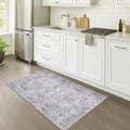 Fame Rugs Turkish Rug. Washable Vintage Oriental Antique Inspired Traditional Doormat Small Modern Area Rugs Luxury Entryway Entry Bedroom Bathroom Kitchen (392TW, 2'5 x 5')