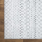 Bloom Rugs Washable Non-Slip 9' x 12' Rug - Ivory/Gray Traditional Moroccan Area Rug for Living Room, Bedroom, Dining Room, and Kitchen - Exact Size: 9' x 12'