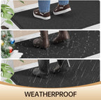 Amyracel Front Door Mat Indoor Outdoor Entrance, 24" x 48" All-Season Waterproof Doormat for Enterway, Heavy Duty Commercial Floor Mat, Fade Resistant, Rubber Back, Low Profile, Easy Clean