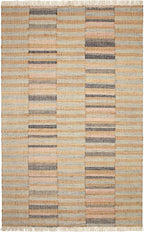 Dash and Albert Ravel Wool Area Rug - 5' x 8' Blue Stripe Handwoven Accent Rug - Durable, Eco-Friendly, High Traffic Area Hallway, Living Room, Stairs