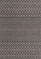 Unique Loom Outdoor Trellis Collection Area Rug - Tribal Trellis (10' x 14' 1" Rectangle, Charcoal Gray/ Natural)